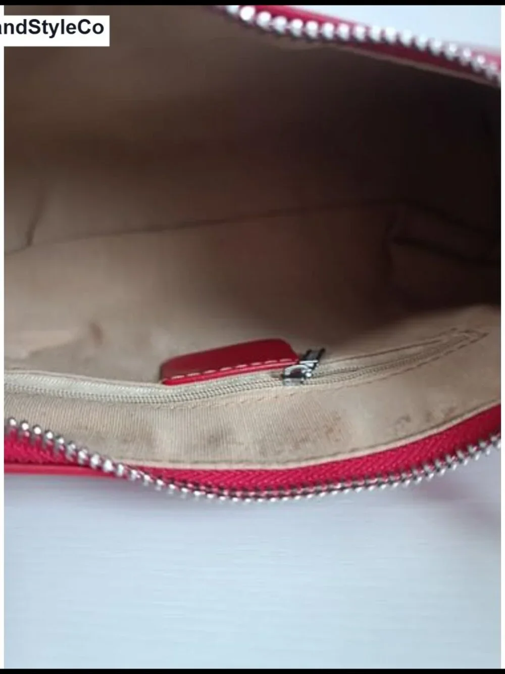 Red Faux Leather Hobo Bag with Zipper Closure